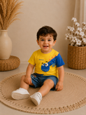 تیشرت شلوارک پسرانه مدل داینو جنس نخ پنبه خالص