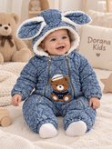 🐰 کاپشن سرهمی گرم نوزادی خرگوش خرسی کد15۵