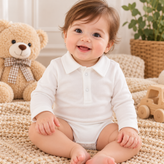 بادی پسرانه نوزادی نخی با یقه مردانه کد۱۸۰