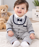 سرهمی نوزادی پسرانه طرح کت و شلوار با پاپیون کد ۱۸۱